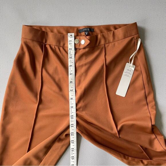 IRIS Chocolate Flare Polyester Pants Women’s Size Medium NWT - Picture 8 of 13